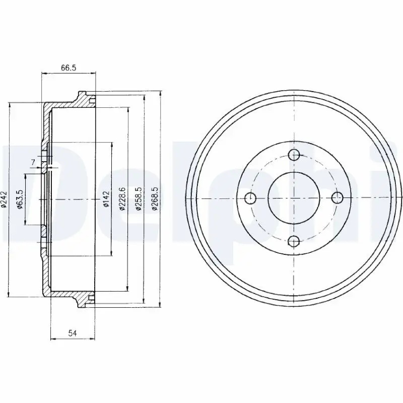 Bremstrommel Hinterachse DELPHI BF314