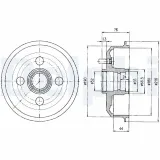 Bremstrommel Hinterachse DELPHI BF329