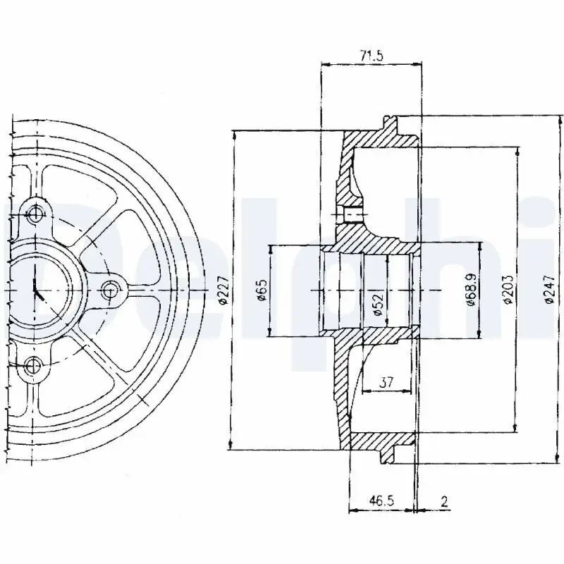 Bremstrommel Hinterachse DELPHI BF392