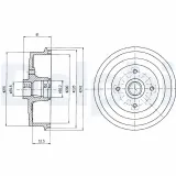 Bremstrommel Hinterachse DELPHI BF399