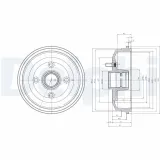 Bremstrommel Hinterachse DELPHI BF468