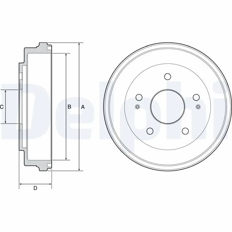 Bremstrommel Hinterachse DELPHI BF504
