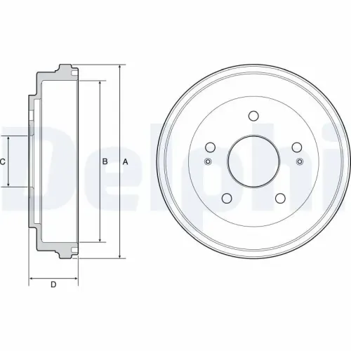Bremstrommel Hinterachse DELPHI BF504 Bild Bremstrommel Hinterachse DELPHI BF504