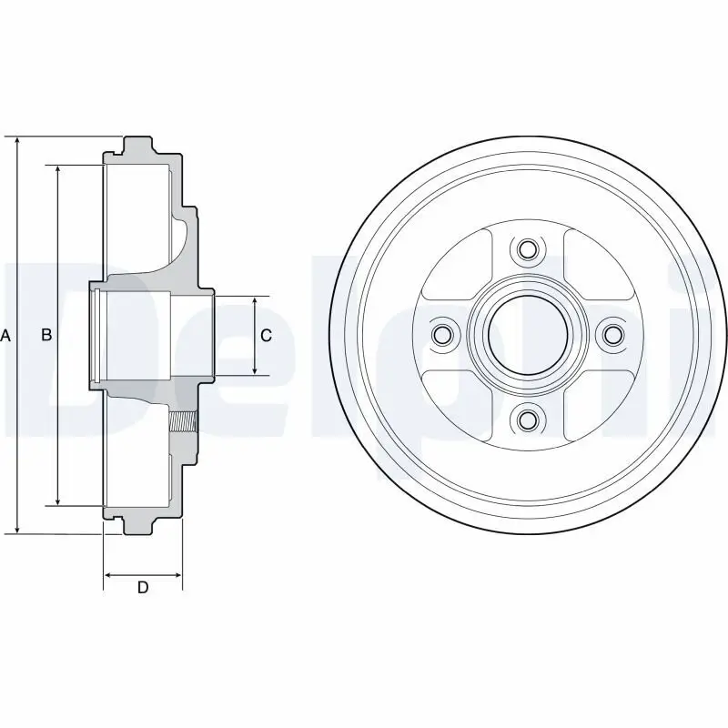 Bremstrommel Hinterachse DELPHI BF509