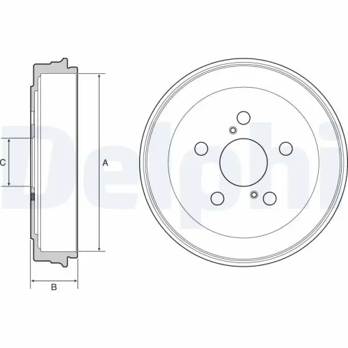 Bremstrommel Hinterachse DELPHI BF536 Bild Bremstrommel Hinterachse DELPHI BF536