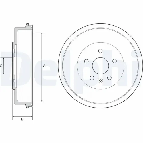 Bremstrommel Hinterachse DELPHI BF553 Bild Bremstrommel Hinterachse DELPHI BF553