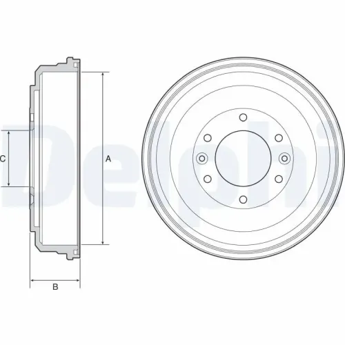 Bremstrommel DELPHI BF555 Bild Bremstrommel DELPHI BF555