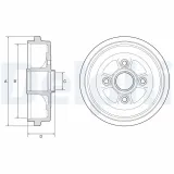 Bremstrommel Hinterachse DELPHI BF574