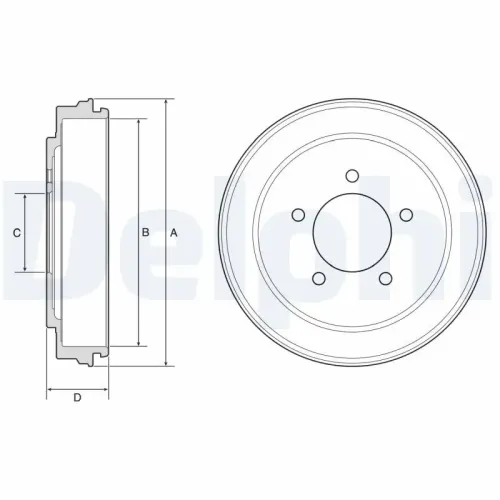 Bremstrommel DELPHI BF600 Bild Bremstrommel DELPHI BF600