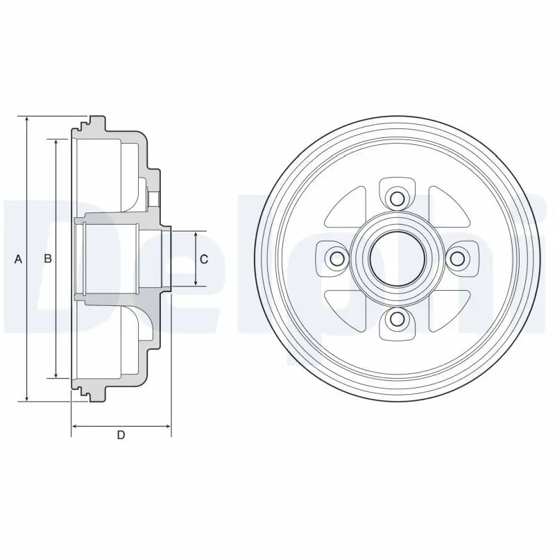 Bremstrommel Hinterachse DELPHI BF607