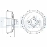 Bremstrommel Hinterachse DELPHI BF607