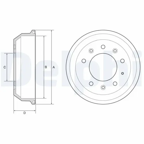 Bremstrommel Hinterachse Vorderachse DELPHI BF608 Bild Bremstrommel Hinterachse Vorderachse DELPHI BF608