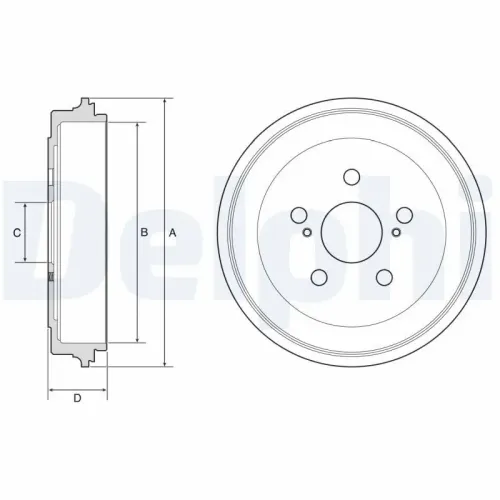 Bremstrommel DELPHI BF615 Bild Bremstrommel DELPHI BF615
