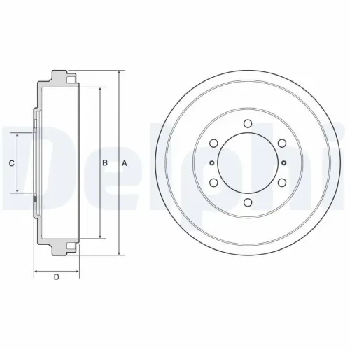 Bremstrommel DELPHI BF631 Bild Bremstrommel DELPHI BF631