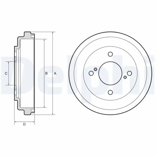 Bremstrommel Hinterachse DELPHI BF651 Bild Bremstrommel Hinterachse DELPHI BF651