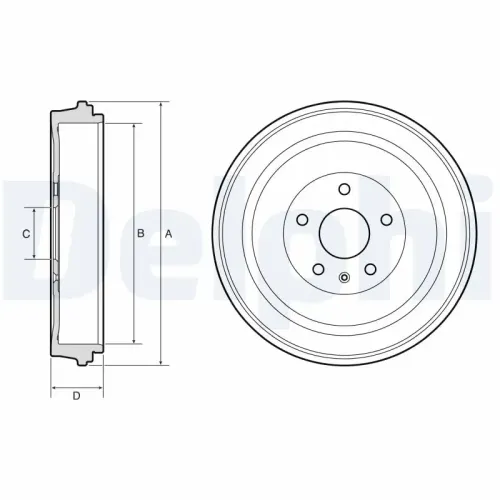 Bremstrommel Hinterachse DELPHI BF653 Bild Bremstrommel Hinterachse DELPHI BF653