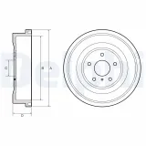 Bremstrommel Hinterachse DELPHI BF669