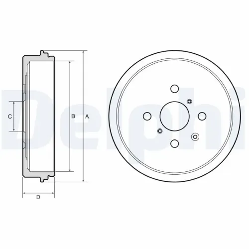 Bremstrommel Hinterachse DELPHI BF671 Bild Bremstrommel Hinterachse DELPHI BF671