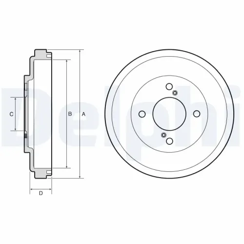 Bremstrommel Hinterachse DELPHI BF673 Bild Bremstrommel Hinterachse DELPHI BF673