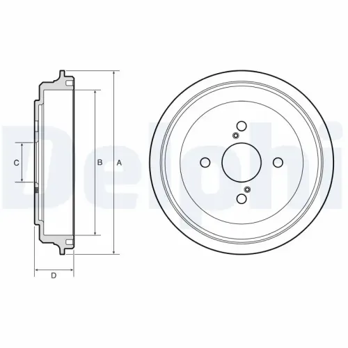 Bremstrommel Hinterachse DELPHI BF674 Bild Bremstrommel Hinterachse DELPHI BF674