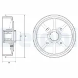 Bremstrommel Hinterachse DELPHI BFR484