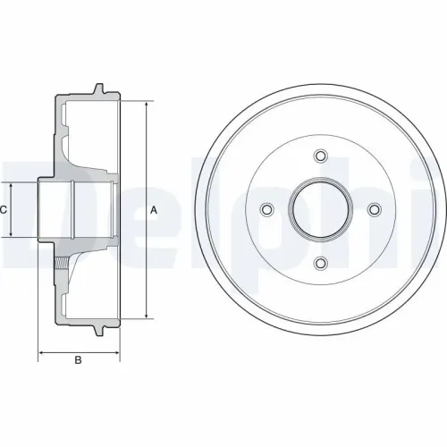 Bremstrommel Hinterachse DELPHI BFR538 Bild Bremstrommel Hinterachse DELPHI BFR538