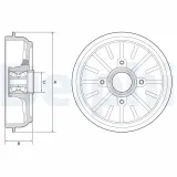 Bremstrommel Hinterachse DELPHI BFR576