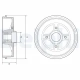 Bremstrommel Hinterachse DELPHI BFR624