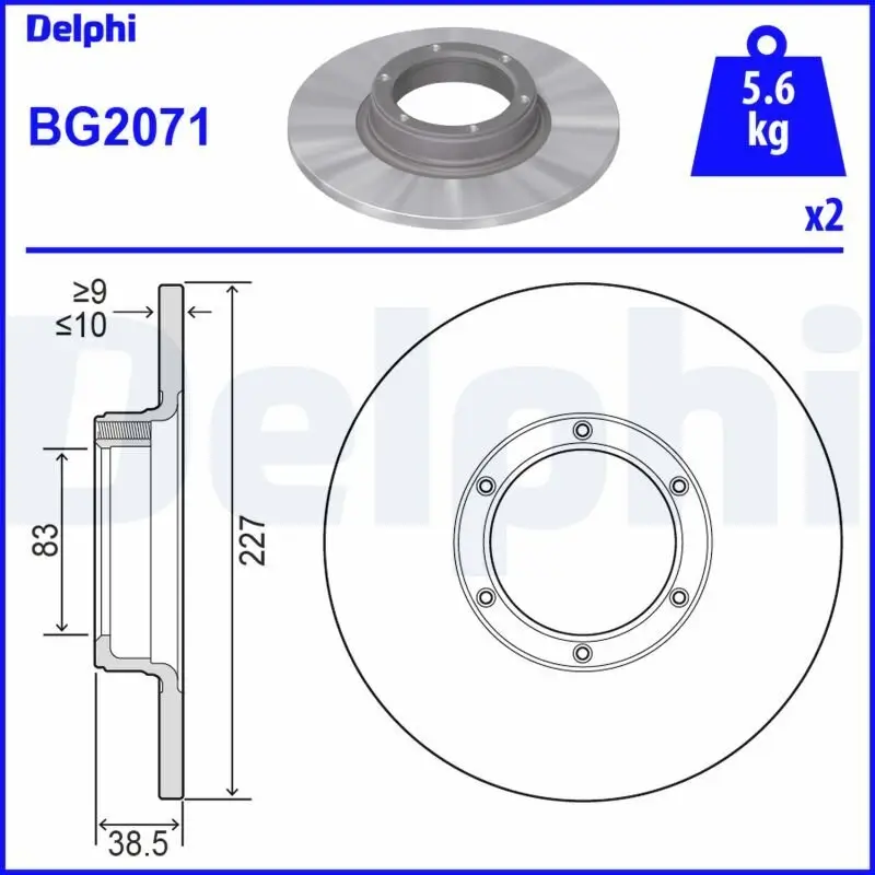 Bremsscheibe DELPHI BG2071