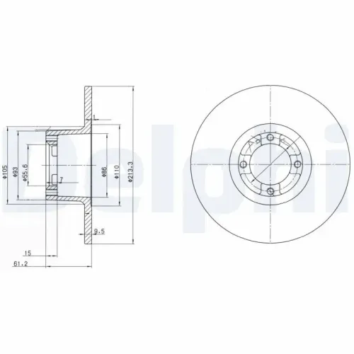 Bremsscheibe DELPHI BG2081 Bild Bremsscheibe DELPHI BG2081