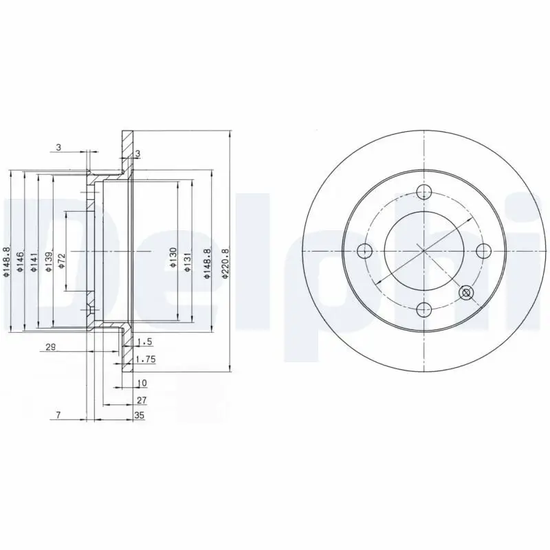 Bremsscheibe DELPHI BG2118