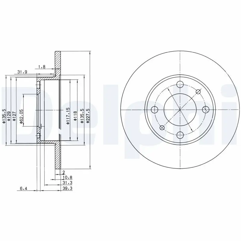 Bremsscheibe DELPHI BG2147