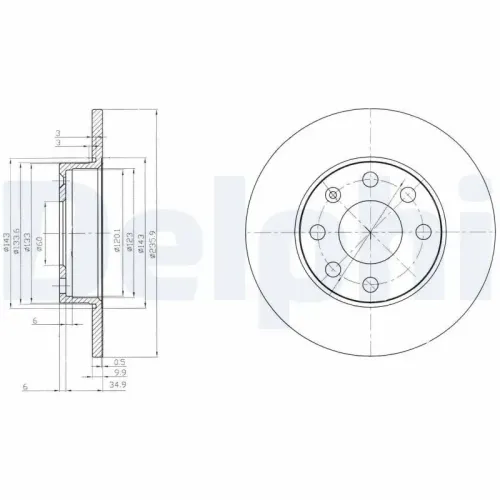 Bremsscheibe DELPHI BG2149 Bild Bremsscheibe DELPHI BG2149