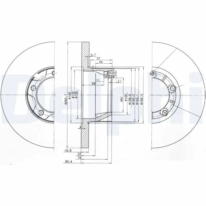 Bremsscheibe Vorderachse DELPHI BG2163