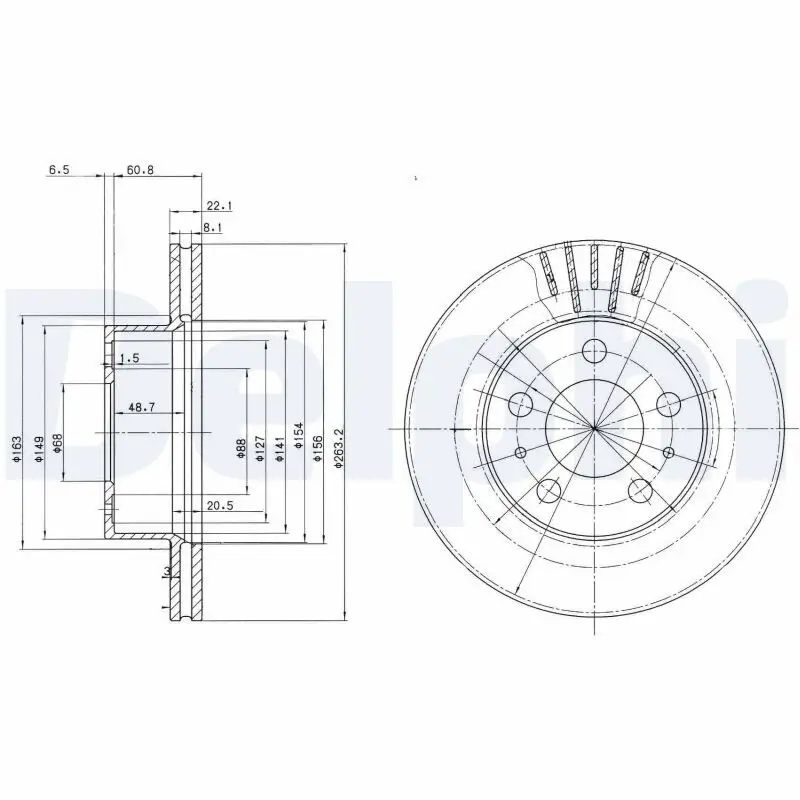 Bremsscheibe DELPHI BG2207