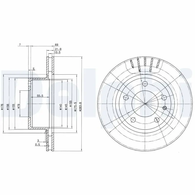 Bremsscheibe DELPHI BG2212