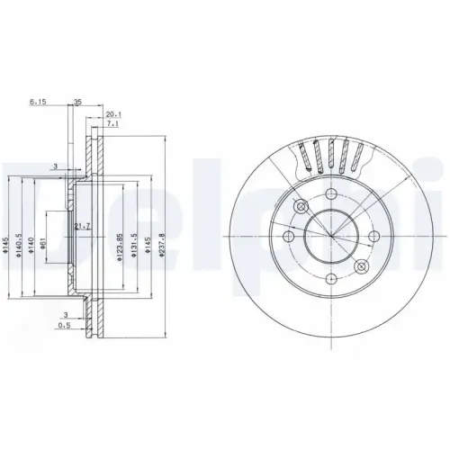 Bremsscheibe DELPHI BG2282C Bild Bremsscheibe DELPHI BG2282C