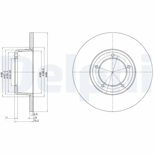 Bremsscheibe DELPHI BG2297 Bild Bremsscheibe DELPHI BG2297