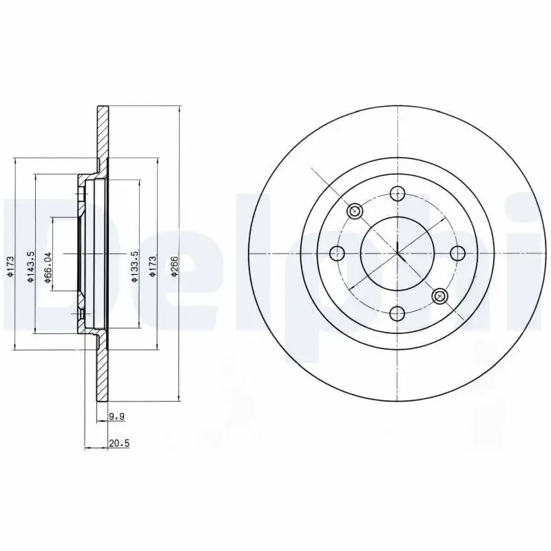 Bremsscheibe Vorderachse DELPHI BG2308