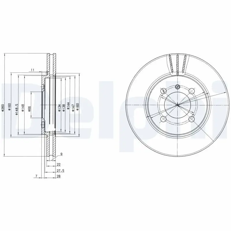 Bremsscheibe DELPHI BG2347