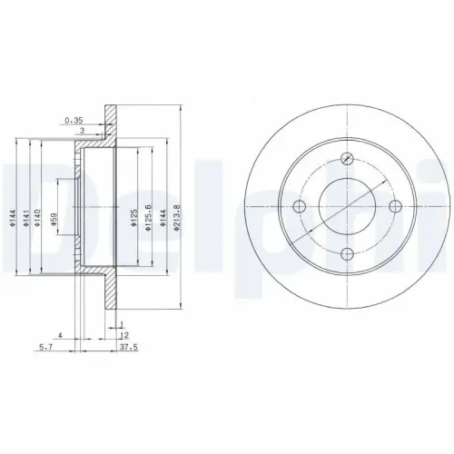 Bremsscheibe DELPHI BG2357 Bild Bremsscheibe DELPHI BG2357