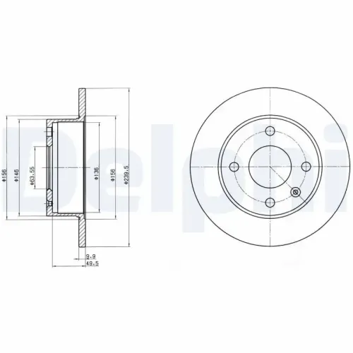 Bremsscheibe DELPHI BG2376 Bild Bremsscheibe DELPHI BG2376