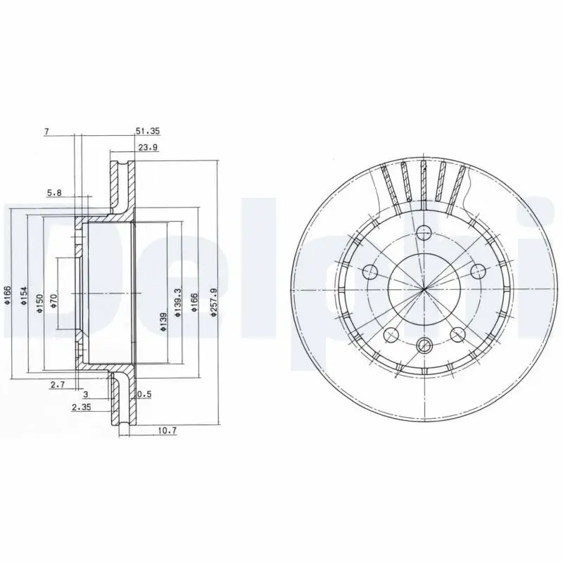Bremsscheibe Vorderachse DELPHI BG2384