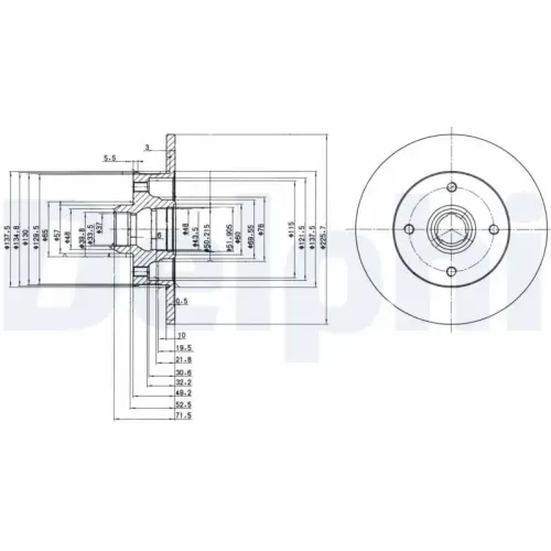 Bremsscheibe DELPHI BG2389 Bild Bremsscheibe DELPHI BG2389