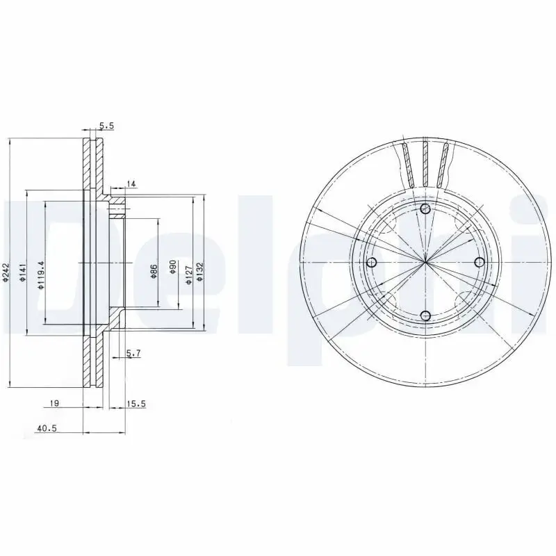 Bremsscheibe DELPHI BG2394