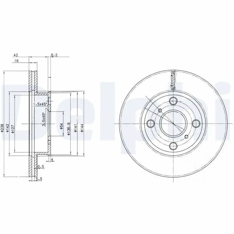 Bremsscheibe DELPHI BG2424