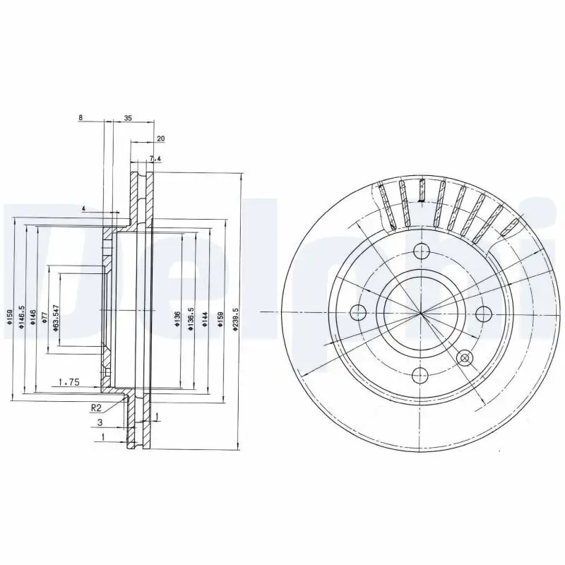 Bremsscheibe DELPHI BG2440