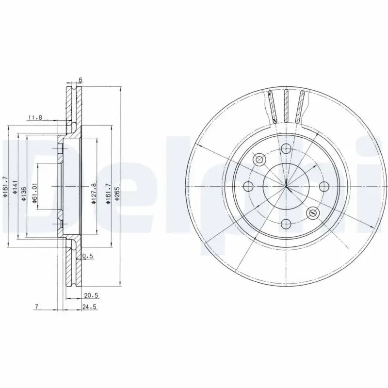 Bremsscheibe Vorderachse DELPHI BG2448