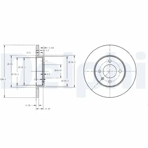 Bremsscheibe DELPHI BG2454 Bild Bremsscheibe DELPHI BG2454