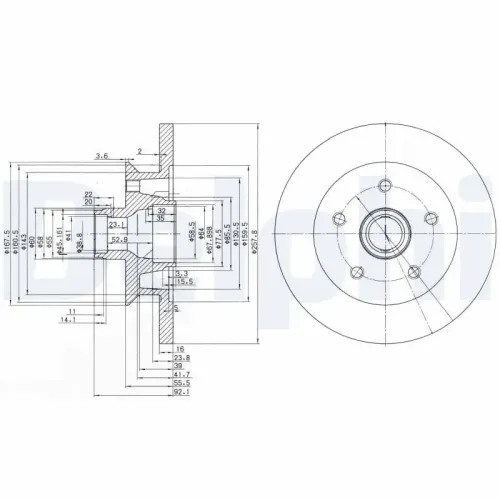 Bremsscheibe DELPHI BG2468 Bild Bremsscheibe DELPHI BG2468